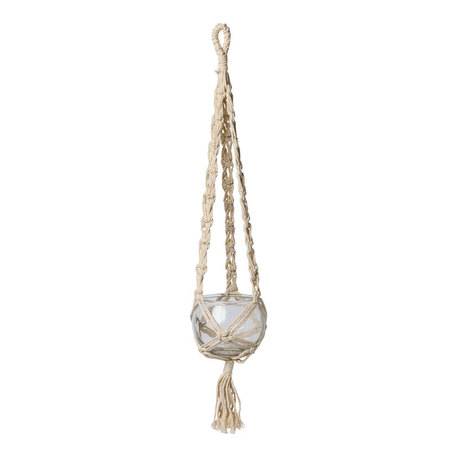 Suspension verre macrame