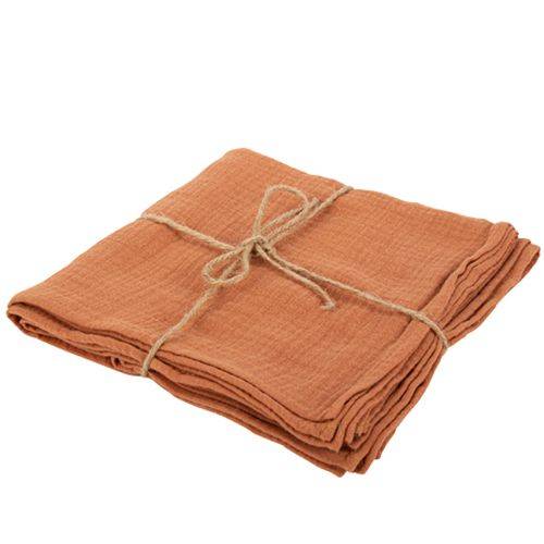 Serviette gaze de coton terracota