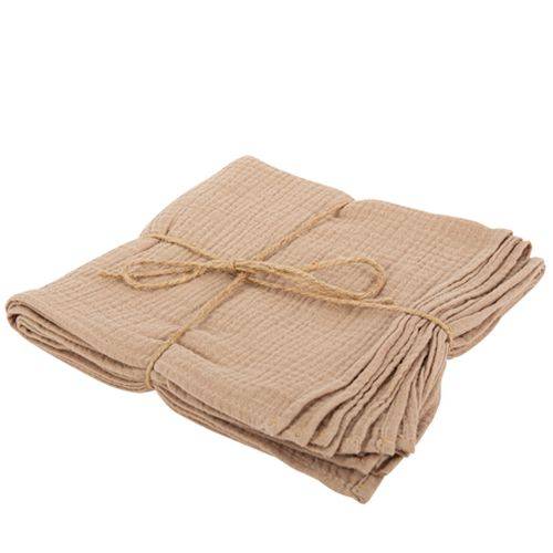 Serviette gaze de coton taupe