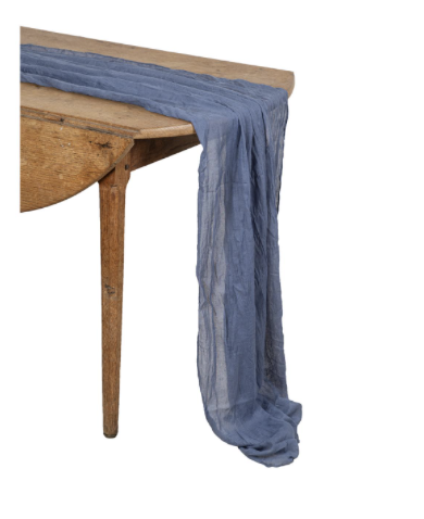 Chemin de Table Cheesecloth Bleu Orage 90cmx3m