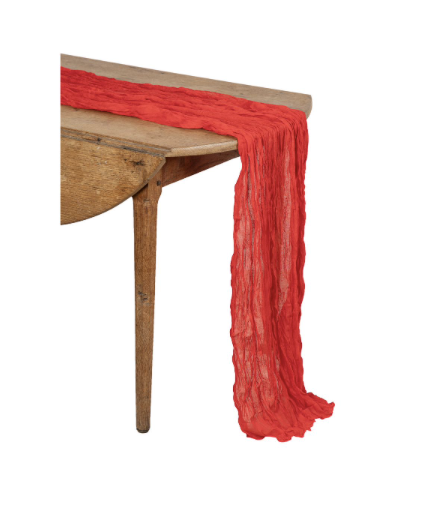 Chemin de Table Cheesecloth Tissu Rouge 90cmx3m ç(é!ç